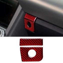 Interior Carbon Fiber Car Storage Box Panel Trim Sticker Styling,Red