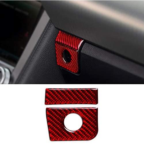 Interior Carbon Fiber Car Storage Box Panel Trim Sticker Styling,Red