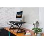 Rocelco 32'' Height Adjustable Standing Desk Converter - Sit Stand Computer Workstation Riser - Dual Monitor Retractable Keyboard Tray Gas Spring Assist - Black (R EADRB2)