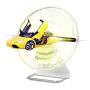 GIWOX Tabletop 3D Hologram Fan Display Projector with Rechargeable Battery, Transparent Silent Protect Cover and Handle Level Design - Mini Size and Protable Holographic Fan Display (12Inch)