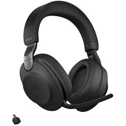Jabra Evolve2 85 UC Wireless Headphones with Link380c, Stereo, Black – Wireless Bluetooth Headset for Calls and Music, 37 Hours of Battery Life, Advanced Noise Cancelling Headphones