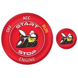 ToolEpic for Dodge Challenger Charger Scat Pack Decal Accessories 2015-2020 - Engine Start Stop Button Overlay Sticker Emblem - Push to Start Button Ruby Red Badge Cover - Perfect for Decals