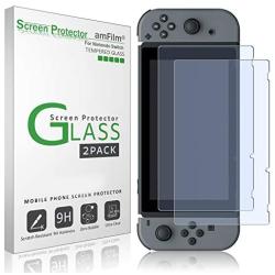 amFilm Tempered Glass Screen Protector for Nintendo Switch 2017 (2-Pack)