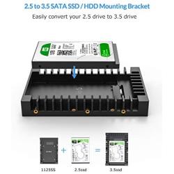 ORICO 2.5 SSD SATA to 3.5 Hard Drive Adapter Internal Drive Bay Converter Mounting Bracket Caddy Tray for 7 / 9.5 / 12.5mm 2.5 inch HDD / SSD with SATA III Interface