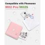 Phomemo M02 Pro/M02S Thermal Paper, 15mm Sticker Paper, Black on Little Daisies, Blue&white Plaid and the Milk Strawberry Beautiful Patterns , 15mm x 3.5m, 3 Rolls of Each Pattern, Total 9 Rolls