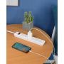BESTEK 6-Outlet 6 Feet Extension Cord Power Strip 15A 1875W Surge Protector Desktop Charging Station, 200Joules, Right Angle Flat Plug, Ultra-Compact Wide Spaced Multi Outlets Plugs Sockets, White