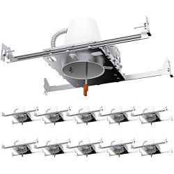 Sunco Lighting 10 Pack 4 Inch New Construction Housing, Air Tight IC Rated Steel Can, 120-277V, TP24 Connector Included for Easy Install - UL & Title 24 Compliant