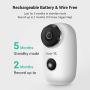 Battery Security Camera, Enow-YL Wireless Rechargeable Battery Powered WiFi Home Security Camera, Waterproof Outdoor Surveillance IP Camera HD 1080P with PIR Motion Sensor Night Vison 2-Way Audio