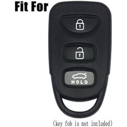 Coolbestda 2Pcs 3buttons Key Fob Cover Skin Remote Case Keyless Entry Jacket Shell for Hyundai Elantra Genesis Sonata Kia Sorento Forte Optima Rondo Spectra