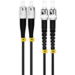 Jeirdus 5M FC to ST Outdoor Armored Duplex 9/125 SM Fiber Optic Cable Jumper Optical Patch Cord Singlemode 5Meters 16ft FC-ST