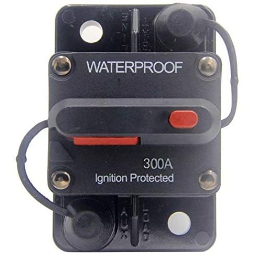 ANJOSHI 300 Amp Circuit Breaker 20A-300A with Manual Reset Waterproof Inline Fuse Inverter for Marine Trolling Motors Boat ATV Manual Power 12V-36VDC