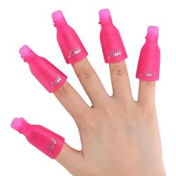 Dr.Nail 10Pcs Gel Nail Polish Remover Cap Clips Plastic Acrylic Nail Art Polish Remover Wrap(Red)