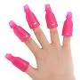 Dr.Nail 10Pcs Gel Nail Polish Remover Cap Clips Plastic Acrylic Nail Art Polish Remover Wrap(Red)