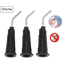 Fashionclubs Blunt Tip Dispensing Needles 20Ga,200pcs Disposale Dental Pre-Bent Irrigation Needle Tips,Black,Great for Oil or Glue Applicator