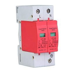 AC Surge Protector Power Surge Protector Arrester Device, House Surge Protector Low-Voltage Arrester for Photovoltaic Thunder, Surge Protective Device Arrester Electronics Accessories (2P80KA)