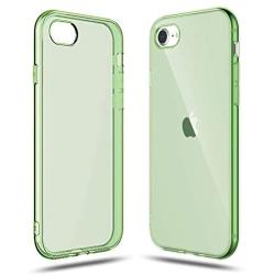 Shamos Transparent Shock Absorption TPU Rubber Gel Case (Green) Compatible with iPhone SE 2020 (2nd Generation) iPhone 7 and iPhone 8