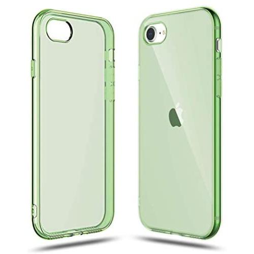 Shamos Transparent Shock Absorption TPU Rubber Gel Case (Green) Compatible with iPhone SE 2020 (2nd Generation) iPhone 7 and iPhone 8