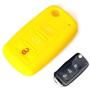 YLC Silicone Car Key Cover Set of 2 Pack, Universal Car Key Protection Case/Fob Holder/Car Key Skin Jacket for VW Golf 6 Golf VI MK6 Skoda SEAT 3 Buttons Key(Yellow)