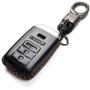 Vitodeco Genuine Leather Smart Key Keyless Remote Entry Fob Case Cover with Key Chain for ACURA RLX, ACURA TLX, ACURA ILX (4 Buttons, Black)
