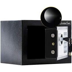 JUGREAT Safe Box with Induction Light,Electronic Digital Securit Safe Steel Construction Hidden with Lock，Wall or Cabinet Anchoring Design for Home Office Hotel BusinessGun Passport Cash (Pure Black)