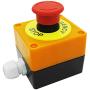 mxuteuk 22mm 1NC 1NO Red Mushroom Emergency Stop Push Button Switch AC 660V 10A Switch Station Box，1 Years Warranty HB2-ES545-BOX-Y