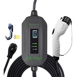 PRIMECOM Level 2 EV Charger 220/240V, 16A, 30ft & 50ft, Portable EVSE Electric Vehicle Charging Cable Compatible with Bolt Volt Leaf BMW i3 Fiat 500e Clarity NIRO Prius (30 Feet, 14-50P)