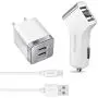 iPhone Charger, Overtime Apple MFi Certified 4ft Lightning USB Cable with Dual Port Wall & Car Charger Adapter for iPhone 11 Pro Max X Xs XR 8 7 6s 5 SE, iPad Pro Air Mini - White