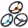 Bewinner 2 Color 350mm/14in Racing Steering Wheel, Universal Aluminum Frame Leather Car Steering Wheel with a Standard 6-Bolt Racing hub Adapter(Orange)