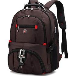 Travel Laptop Backpack for Men Women, Large Computer Backpack Bookbag Fits 17 inch Laptop for School College (M58_Coffee)