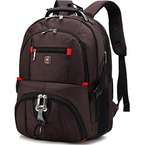 Travel Laptop Backpack for Men Women, Large Computer Backpack Bookbag Fits 17 inch Laptop for School College (M58_Coffee)