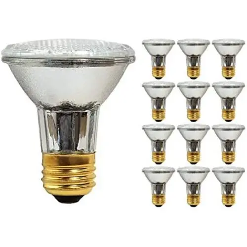 (Pack Of 12) 39PAR20/FL 120V - 39 Watt High Output (50W Replacement) PAR20 Flood - 120 Volt Halogen Light Bulbs