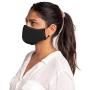 SonoMask for Women (Ear Loop, Black) Nose Clip Inside Wire Reusable Dual Layer Face Masks, by Sonovia Made in Israel