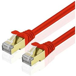 TNP Cat6 Ethernet Patch Cable (20 Inch) - Professional Gold Plated Snagless RJ45 Connector Computer Networking LAN Wire Cord Plug Premium Shielded Twisted Pair (Red)