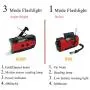 [2021 Newest] Emergency-Hand-Crank-Radio,4000mAh Portable Weather Solar Radios with Motion Sensor Reading Lamp,3 Gear LED Flashlight,SOS Alarm,Cell Phone Charger,AM/FM/NOAA(Red)