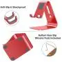 Upgraded Aluminum Cell Phone Stand, OMOTON C1 Durable Cellphone Dock with Protective Pads, Smart Stand Designed for iPhone 11 Pro Max XR XS 8 Plus 7 SE, iPad Mini, Android Phones, Red