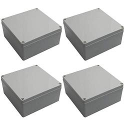 DJC Supply Co. 4'' x 4'' x 2.4'' Weather & Dust Proof PS Plastic Junction Conduit Box Electronics Enclosure4 PACK