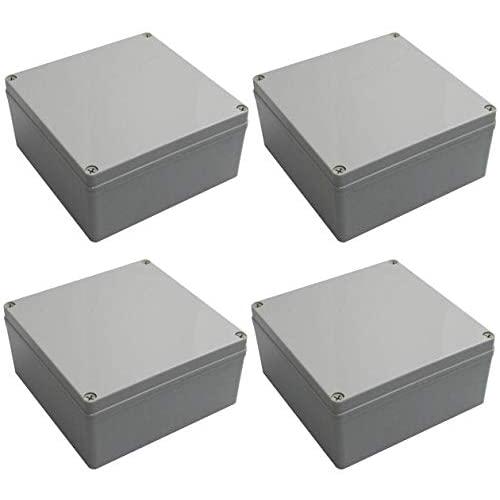DJC Supply Co. 4'' x 4'' x 2.4'' Weather & Dust Proof PS Plastic Junction Conduit Box Electronics Enclosure4 PACK