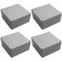 DJC Supply Co. 4'' x 4'' x 2.4'' Weather & Dust Proof PS Plastic Junction Conduit Box Electronics Enclosure4 PACK