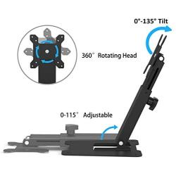 Wearson Folding Monitor Stand - Height Adjustable Vesa Monitor Stand, Tilt, Rotation Free Standing Low Profile Desk Mount for Single Monitor up to 28 inch Screens Upgrade WS-03T