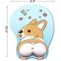 Moptmos 3D Mouse Pad Ergonomic Mouse Pad with Gel Wrist Rest Support Anime Corgi Dog Mouse Pad for Computer, Laptop, Home & Office (Blue)