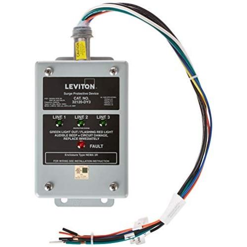 Leviton 32120-DY3 120/208 Volt 3-Phase Wye Or Delta, Surge Panel, DHC and X10 Compatible, 80Ka L-N Max Surge Current
