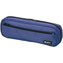 LIHIT LAB Pen Case, 9.4 x 1.8 x 3 inches, Blue (A7552-108) (New Version: 9.4 x 1.8 x 3'', Blue)