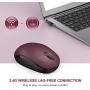seenda Wireless Mouse, 2.4G Noiseless Mouse with USB Receiver Portable Computer Mice for PC, Tablet, Laptop - Red&Black