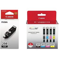 Genuine Canon PGI-250 (6497B001) CLI-251 (6513B004) Color (Black, Cyan,Magenta,Yellow) Ink Tank 5-Pack