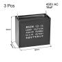 uxcell Ceiling Fan Capacitor CBB61 16uF 450V AC Single Insert Metalized Polypropylene Film Capacitors 58x28x50mm for Water Pump Motor Generator, Pack of 3