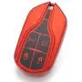 Royalfox(TM) Luxury Soft Chrome TPU 360 Protection Smart 4 Buttons Key Fob case Cover for Maserati Levante GT Quattroporte Ghibli (Full red)