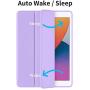 Akkerds Case Compatible with iPad 10.2 2020 iPad 8th Gen/2019 iPad 7th Gen with Pencil Holder, Protective Case with Soft TPU Back, Auto Sleep/Wake Cover Compatible for iPad 8th/7th Gen, Lavender