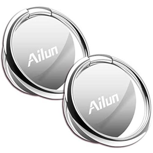 Ailun Phone Ring Stand Holder 2 Pack Compatible with iPhone12 Pro Mini Max X 8 7 6 6s Plus Galaxy S9 S8 Plusand More Universal 360°Rotation Cellphone Finger Ring Kickstand Grip Silver Black