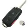 Key Fob Case Shell Fit for VW Volkswagen Jetta Passat Golf Beetle Rabbit GTI CC EOS 4 Buttons Keyless Entry Remote Fob Cover No Chips Inside (Black Case)