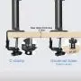 Suptek Single Monitor Mount Stand-Height Adjustable Gas Spring Monitor Arm Desk Mount for Computer Screen 17 to 27 inches,VESA Bracket with Clamp Grommet Mounting Base-Hold up to 13.2lbs (MD8411)